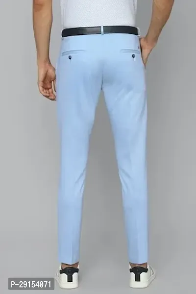 Stylish Blue Cotton Blend Mid-Rise Trouser For Men-thumb2