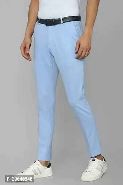 Stylish Blue Cotton Blend Solid Trouser For Men-thumb3