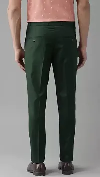 Stylish Green Cotton Blend Solid Trouser For Men-thumb3