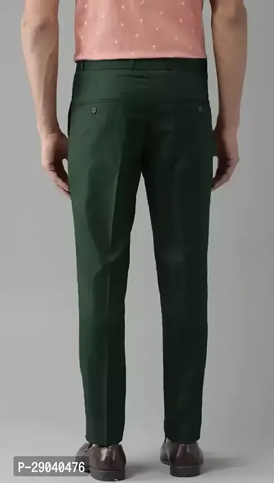 Stylish Green Cotton Blend Solid Trouser For Men-thumb4