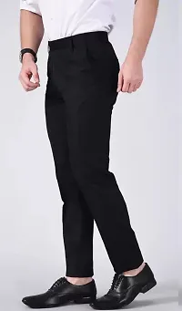 Stylish Multicolored Cotton Blend Solid Formal Trouser For Men, Pack of 2-thumb1