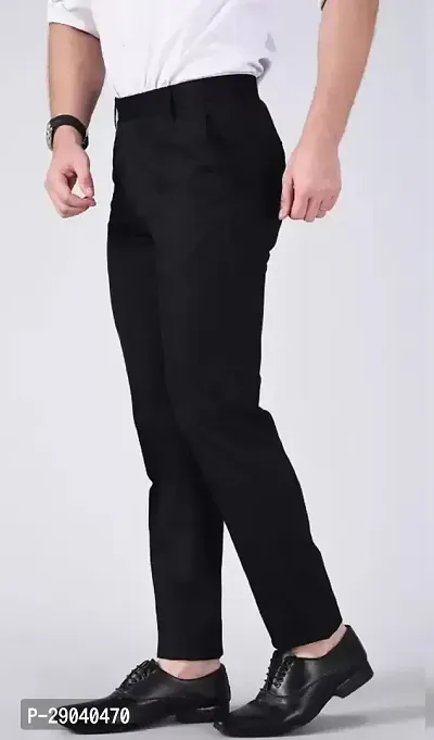 Stylish Multicolored Cotton Blend Solid Formal Trouser For Men, Pack of 2-thumb2