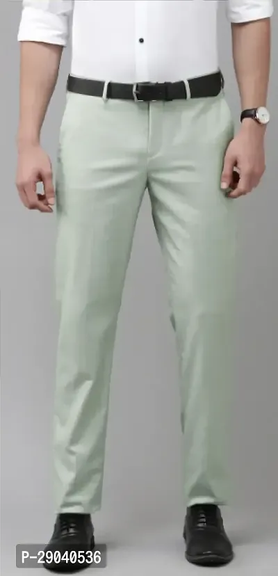 Stylish Green Cotton Blend Solid Trouser For Men-thumb3