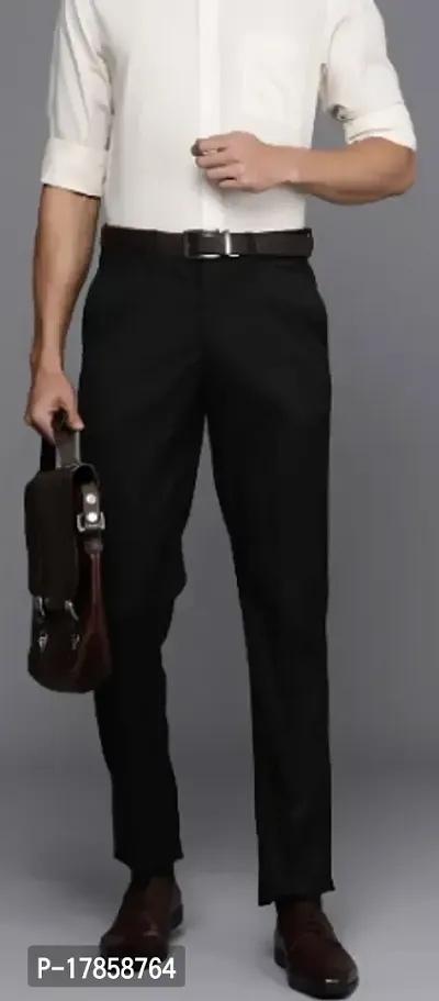 Trendy Stylish Black Formal Trouser for Men-thumb0