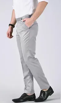 Pesado Lnt Grey Formal Trouser For Men's-thumb3