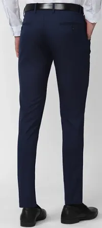 Pesado Navy Blue Formal Trouser For Men's-thumb3