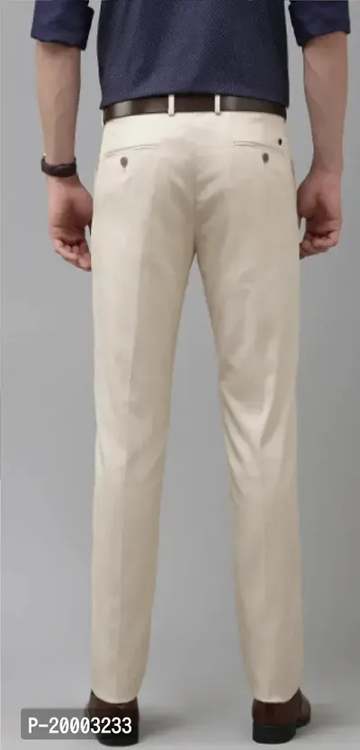 Pesado Beige Formal Trouser For Men's-thumb2