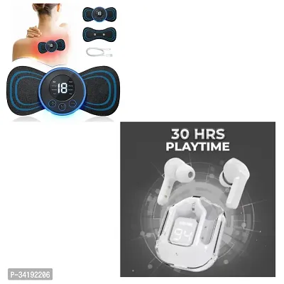 Mini Body Massager And Bluetooth Earbuds Combo-thumb0