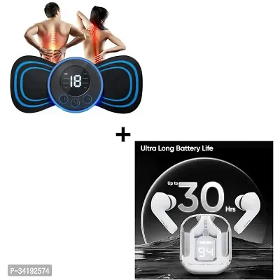 Mini Body Massager And Bluetooth Earbuds Combo