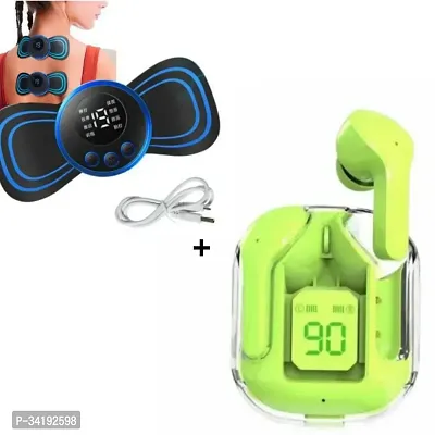 Mini Body Massager And Bluetooth Earbuds Combo