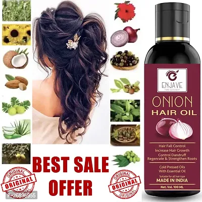 Enjave Onion Blackseed Hair oil For Hair Fall Control | onion hair oil | hair oil | Hair Growth Oil | adivasi herbal oil | red onion hair oil Pack Of 1