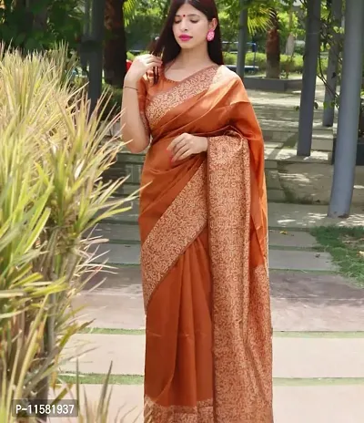 Stylish Art Silk Multicoloured Jacquard Saree with Blouse piece For Women-thumb0
