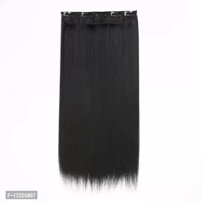 La Belleza Women's 5 Clip 24 Inch Natural Black Straight Hair Extension Pack of 1-thumb2