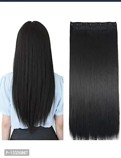 La Belleza Women's 5 Clip 24 Inch Natural Black Straight Hair Extension Pack of 1
