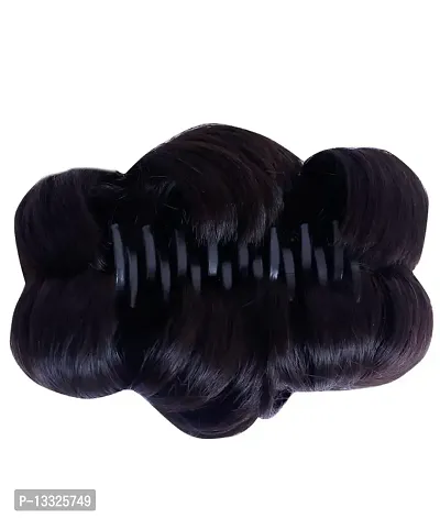 La Belleza Synthetic Natural Black Hair Extension Clutcher Juda Hair Bun For Women And Girls Juda Look Like Natural Hair Bun-thumb0