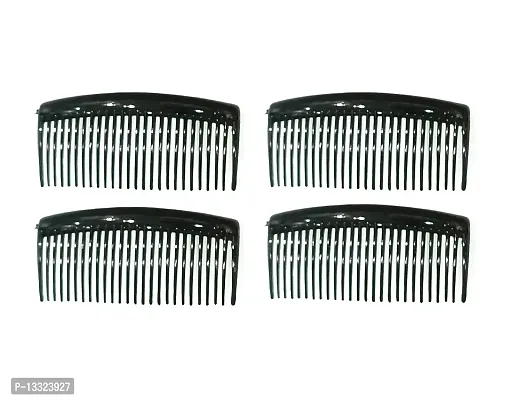 La Belleza Combo Pack of 4 Assorted Color Stone Studded Black Hair Acrylic Comb | Hair Clip Fancy Bridal Hair Clip/Side Pin/Comb Pin/Jooda Pin Hair Accessories for Girls and Women-thumb0