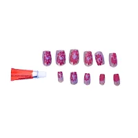 La Belleza Artificial False Nail Extension / Nail Art with Glue Combo of 12 Pack in Assorte Colors Each Pack Carries 11 Pcs for Girls & Women New Brand 1-thumb1