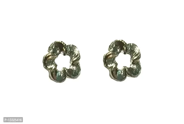 La Belleza Rhodium Plated Stainless Steel Flower Stud earring for Girls and Women