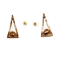 La Belleza Gold Plated Triangular Shape Drop Earrings with Crystal Studded for Girls  Women-thumb3