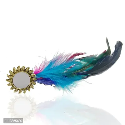 LA BELLEZA Adjustable Sunflower Feather Ring for Girls  Women (Color: Multicolor with Gold) Fashionable Ring