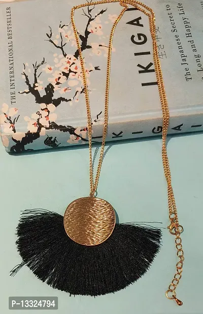 Long thread chain with on sale pendant