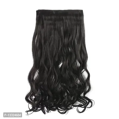 La Belleza Women's 5 Clip 24 Inch Natural Black Curly/Wavy Hair Extension Pack of 1-thumb0