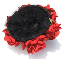 La Belleza Artificial Red Rose Flower Bun/Juda Maker/Flower Gajra/Hair Accessories/Hair Extension for Girls and Women-thumb2