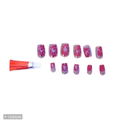 La Belleza Artificial False Nail Extension / Nail Art with Glue Combo of 12 Pack in Assorte Colors Each Pack Carries 11 Pcs for Girls  Women-thumb2