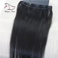 La Belleza Women's 5 Clip 24 Inch Natural Black Straight Hair Extension Pack of 1-thumb2