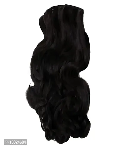 La Belleza Women's 5 Clip 24 Inch Natural Black Curly/Wavy Hair Extension Pack of 1-thumb5