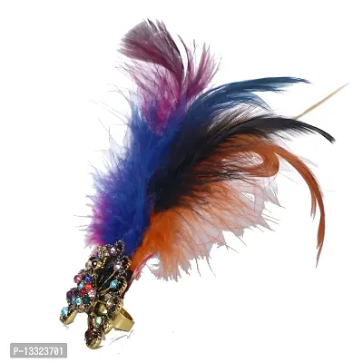 la belleza Adjustable Crown Design Feather Ring for Girls  Women ( Color: Multicolor with Gold)