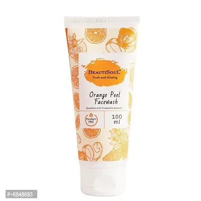 Beautisoul Orange Peel Face Wash with pure Orange Peel, Chamomile and Aloe vera| Paraben-free | Cruelty-free | IFRA Certified Fragrance | For Men and Women-thumb0