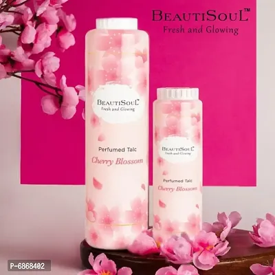 Beautisoul Cherry Blossom Talcum Powder for Women | IFRA Certified Fragrance | Body Talcum powder | 300gm + 100gm Talcum Powder Combo Offer-thumb0