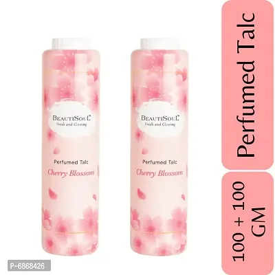 Beautisoul Cherry Blossom Talcum Powder For Daily Use | Talcum Powder Women Combo Offer | (100 gm x 2) (Pack of 2)-thumb0