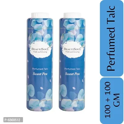 Beautisoul Sweet Pea Talcum Powder | IFRA Certified Fragrance | Body Talcum Powder for Women and Men | Talcum Powder Combo Offer 100gm + 100gm (Pack of 2)