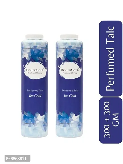 Beautisoul Ice Cool Perfumed Talcum powder for summer | Ice cool body talcum powder for men combo offer 300+300 g | Talcum Powder for Prickly Summer Heat-thumb0