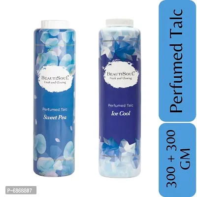 Beautisoul Sweet Pea Perfumed Talc and Beautisoul Ice Cool Perfumed Talc | Talcum powder for men | Cool Powder for summer Combo Offer (Pack of 2) (300g x 2)