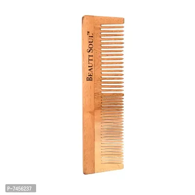 Beautisoul Wood Comb for Women Hair Growth | Neem Comb with Wide and Fine Tooth for Daily Use | Anti Frizz, Anti Dandruff Kacchi Neem Wooden Comb for All Hair Types