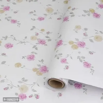 Beautiful pink flower pattern wallpaper sticker self adhesive(500 x 45) cm-thumb5