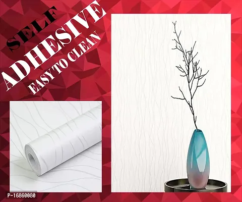 Self Adhesive white wallpaper sticker easy to use for home decoration(500 x 45 cm)-thumb0