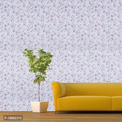 Beautiful pink flower pattern wallpaper sticker self adhesive(500 x 45) cm-thumb2