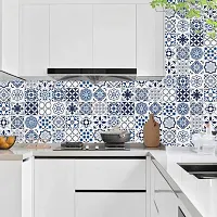 Blue Floral unique Self Adhensive wallpaper sticker for Furniture Decoration(200x60 cm)(13 sq ft)-thumb1