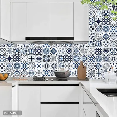 Blue Floral unique Self Adhensive wallpaper sticker for Furniture Decoration(200x60 cm)(13 sq ft)-thumb2