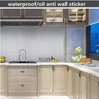 Kitchen Backsplash Wallpaper Peel and Stick Aluminum Foil Contact Paper Self Adhesive Oil-Proof Heat Resistant Wall Sticker for Countertop Drawer Liner Shelf Liner-thumb4