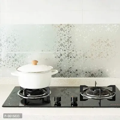 Kitchen Backsplash Wallpaper Peel and Stick Aluminum Foil Contact Paper Self Adhesive Oil-Proof Heat Resistant Wall Sticker for Countertop Drawer Liner Shelf Liner-thumb2