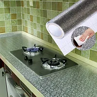 Kitchen Backsplash Wallpaper Peel and Stick Aluminum Foil Contact Paper Self Adhesive Oil-Proof Heat Resistant Wall Sticker for Countertop Drawer Liner Shelf Liner-thumb3