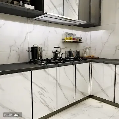 Kitchen Backsplash Wallpaper Peel and Stick Aluminum Foil Contact Paper Self Adhesive Oil-Proof Heat Resistant Wall Sticker for Countertop Drawer Liner Shelf Liner-thumb5