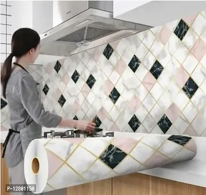 Kitchen Backsplash Wallpaper Peel and Stick Aluminum Foil Contact Paper Self Adhesive Oil-Proof Heat Resistant Wall Sticker for Countertop Drawer Liner Shelf Liner-thumb5