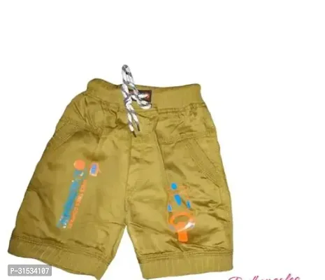 Comfortable Yellow Cotton Regular Shorts For Men-thumb0