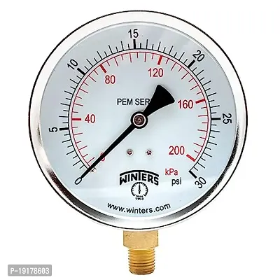 Series Steel Dual Scale Economical All Purpose Pressure Gauge with Brass Internals-thumb0